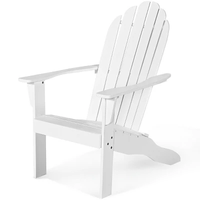 Tangkula 2-Piece Classic Acacia Wood Adirondack Chair Set - White 7 Tangkula 2-Piece Classic Acacia Wood Adirondack Chair Set - White - Image 7