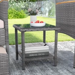 Tangkula 5 Pieces Wicker Patio Furniture Set PE Rattan Porch Chairs W/ Ottomans 12 Tangkula 5 Pieces Wicker Patio Furniture Set PE Rattan Porch Chairs W/ Ottomans -Tangkula Shop GUEST 0156e73e a319 4f36 94b3 6a74c7ae4f4f