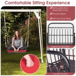 Tangkula Single Person Hanging Swing Outdoor Hanging Seat W/ Back Cushion & Seat Cushion -Tangkula Shop GUEST 016335dc 61d9 4f42 9014 744a31fc5d97