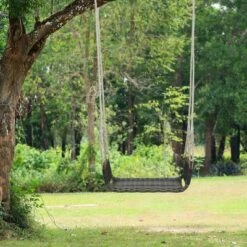 Tangkula 1-Person Rattan Porch Swing Single Swing Chair Bench W/ Hanging Hemp Ropes Outdoor -Tangkula Shop GUEST 01b666cc ce66 420a 87c7 28a1377575e8