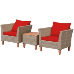 Tangkula 3 Piece Outdoor Rattan Sofa Set Wicker Conversation Furniture Set With Cushions -Tangkula Shop GUEST 01ce4df2 164a 4f2a b714 db9616726198