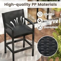 Tangkula 3 Piece Patio Bar Set Bistro Table & Chairs W/ Heavy-Duty Metal Frame -Tangkula Shop GUEST 01d51247 451b 4b9a 81bd a076d53187f6