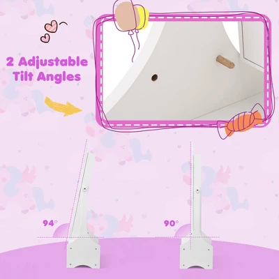 Tangkula Kids Jewelry Cabinet W/ Full-Length Mirror 2 Adjustable Tilt Angles Drawer White 7 Tangkula Kids Jewelry Cabinet W/ Full-Length Mirror 2 Adjustable Tilt Angles Drawer White - Image 7