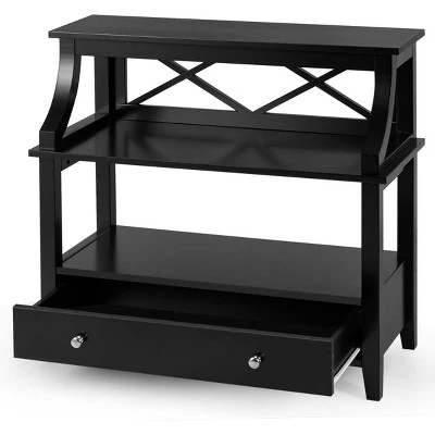 Tangkula 3-Tier End Table Storage Shelf Chair Multipurpose Side Table W/ Drawer 3 Tangkula 3-Tier End Table Storage Shelf Chair Multipurpose Side Table W/ Drawer - Image 3