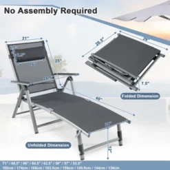 Tangkula 2PCS Patio Lounge Chair: Rustproof Aluminum Folding Chaise -Tangkula Shop GUEST 022d550d 1ab5 438c bc1a 27502113b79b
