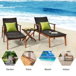 Tangkula 3PCS Chaise Lounge Set 4-Level Folding Chaise Lounge Adjustable Outdoor Beach With Wicker Side Table 17 Tangkula 3PCS Chaise Lounge Set 4-Level Folding Chaise Lounge Adjustable Outdoor Beach With Wicker Side Table -Tangkula Shop GUEST 033589ef 155f 43b3 bbd6 c34d215144e8