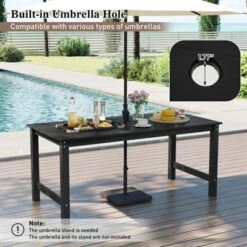 Tangkula 67" HDPE Outdoor Dining Table - 6 Person All-Weather Patio Table -Tangkula Shop GUEST 034b055e 9863 4b04 86c5 08a35b35c2ce