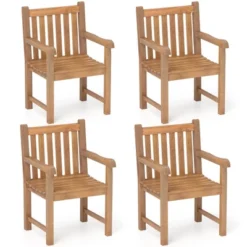 Tangkula 4 PCS Teak Wood Patio Dining Chair Outdoor Armchair W/ Slatted Seat & Solid Legs 15 Tangkula 4 PCS Teak Wood Patio Dining Chair Outdoor Armchair W/ Slatted Seat & Solid Legs -Tangkula Shop GUEST 0357331a a58f 400d 9503 2e022ee0bf92