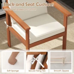 Tangkula 4 Pieces Patio Furniture Set Acacia Wood Porch Chairs W/ Table -Tangkula Shop GUEST 03d8e836 ecd8 43b4 9dc1 baffaeb59f6e 1