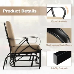 Tangkula Patio Glider Chair Outdoor Metal Glider W/ Seat & Back Cushions Backyard Poolside -Tangkula Shop GUEST 047cce9f aa32 4652 a79d ca73cb64886d