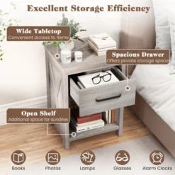 Tangkula Nightstand Sofa Side Table Rustic End Table W/ Drawer & Shelf For Living Room -Tangkula Shop GUEST 04a73f70 8c17 4bf7 b53b fcbebdfbf96f