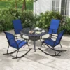 Tangkula Set of 4 Outdoor Rocking Chairs with Breathable Fabric