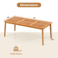 Tangkula Outdoor Acacia Wood Dining Table For 8 People 79” X 35” Rectangular Patio Bistro Table With Built-in Umbrella Hole Picnic Table For Porch -Tangkula Shop GUEST 04c2afa0 b8ee 4611 abf8 5cf7d70adc8f
