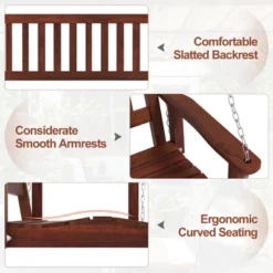 Tangkula 5FT Wooden 3-Person Porch Swing Chair with Adjustable Chains -Tangkula Shop GUEST 04d7a3e6 c7de 4857 b2df 4497f8e756b6