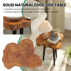 Tangkula Teak Wood End Table Solid Live Edge Outdoor Side Table W/ Irregular Tabletop 14 Tangkula Teak Wood End Table Solid Live Edge Outdoor Side Table W/ Irregular Tabletop -Tangkula Shop GUEST 0508fc58 5c8d 4b45 8d93 d954946bcf70