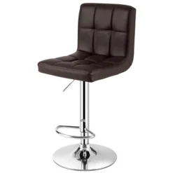 Tangkula Height Adjustable Swivel Bar Stool PU Leather Bistro Pub Chair W/Backrest -Tangkula Shop GUEST 05942230 b495 4a73 85a5 c0ea8aafda19