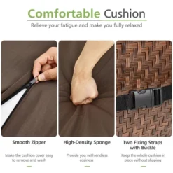 Tangkula 3PCS Rattan Bistro Rocking Chair Set Patio Furniture Set W/ Cushions -Tangkula Shop GUEST 05a73a14 7bca 47ba 8856 5aeec82ecc68