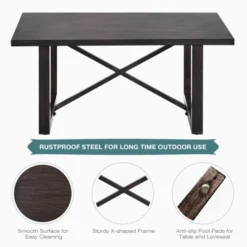 Tangkula 2-Piece Patio Outdoor Loveseat Sofa and Coffee Table Set with 6-Inch Thick Cushions -Tangkula Shop GUEST 05e4cff1 357f 4545 8228 a7ddea51e82c