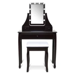 Tangkula Make-Up Vanity Table Dresser Set W/LED Light & Padded Stool 17 Tangkula Make-Up Vanity Table Dresser Set W/LED Light & Padded Stool -Tangkula Shop GUEST 05e6e137 a335 4bf6 98b4 24a36a3b2072
