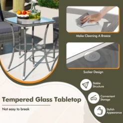 Tangkula 3-Piece PE Wicker Patio Bistro Set with Tempered Glass Table -Tangkula Shop GUEST 0630e4e3 911f 4aa8 856a 8e233dc86de4