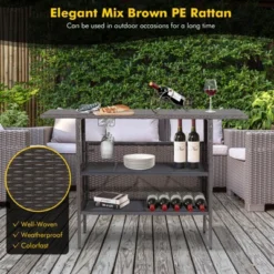 Tangkula Outdoor Garden Patio Rattan Wicker Dining Table Bar Table Shelves Furniture 14 Tangkula Outdoor Garden Patio Rattan Wicker Dining Table Bar Table Shelves Furniture -Tangkula Shop GUEST 064c5430 05dd 4601 a274 570a61abedb6