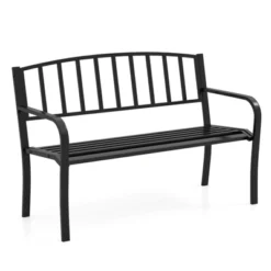 Tangkula 50-Inch Metal Garden Bench with Slatted Backrest and Curved Armrests 19 Tangkula 50-Inch Metal Garden Bench with Slatted Backrest and Curved Armrests -Tangkula Shop GUEST 069a664d a6f2 46cd a006 d60c23f9c4a0