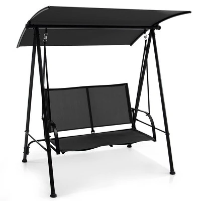 Tangkula 2-Person Patio Swing Seat Swing Bench Canopy Swing Loveseat Outdoor 8 Tangkula 2-Person Patio Swing Seat Swing Bench Canopy Swing Loveseat Outdoor - Image 8