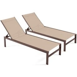 Tangkula Set Of 2 Aluminum Patio Chaise Lounge Outdoor Adjustable Lounge Chair W/ 6-Position Backrest -Tangkula Shop GUEST 06be6ed1 74e8 4af4 83fb 14850a1ef43b