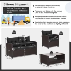 Tangkula 8-Piece Outdoor Conversation Set - PE Rattan Patio Furniture with Glass Coffee Table -Tangkula Shop GUEST 06dfc4ef 474a 4d60 99e4 8930af33de07