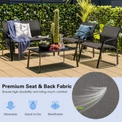 Tangkula 4PCS Patio Conversation Futniture Set W/ Fabric And Anti-Rust Steel Frame -Tangkula Shop GUEST 07206e20 d1f9 4c97 939a f1ae74fa7541