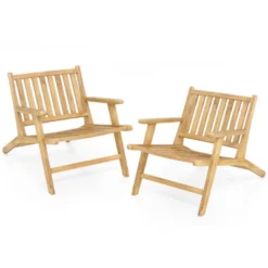 Tangkula 4-Piece Teak Wood Outdoor Reclining Chair Set with Armrests -Tangkula Shop GUEST 0744fa82 815c 4e33 8ebf b4b5d5bd8061 1