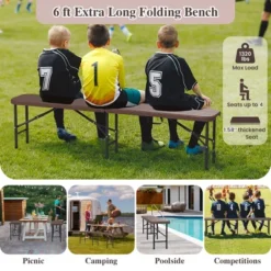 Tangkula 6 Ft Plastic Folding Bench Portable Fold-in-Half Seat W/ 1320 LBS Capacity Gray 14 Tangkula 6 Ft Plastic Folding Bench Portable Fold-in-Half Seat W/ 1320 LBS Capacity Gray -Tangkula Shop GUEST 0761c518 594a 4442 b0e6 61d0bec7bc87