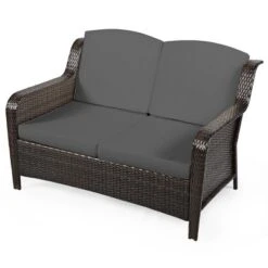 Tangkula 5-Piece Rattan Patio Conversation Set - Outdoor Wicker Sofa with Grey Cushions 14 Tangkula 5-Piece Rattan Patio Conversation Set - Outdoor Wicker Sofa with Grey Cushions -Tangkula Shop GUEST 07950d30 be9c 4df8 9653 6bc1a5215d53