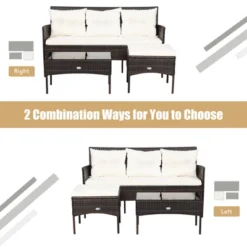 Tangkula 3 PCS Patio Furniture Set Outdoor All Weather Wicker Conversation Set W/Cushioned Ottoman & Side Table -Tangkula Shop GUEST 07ecc33e d646 4716 aaf6 05285555487c