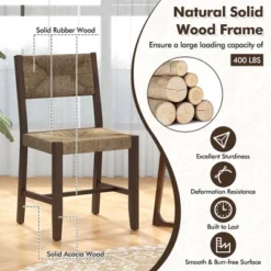 Tangkula Wooden Dining Chair Set Of 2 W/ Natural Weave Seagrass Rattan Backrest & Seat 11 Tangkula Wooden Dining Chair Set Of 2 W/ Natural Weave Seagrass Rattan Backrest & Seat -Tangkula Shop GUEST 07ff90e3 8e74 4254 b3a5 73988566b8ee