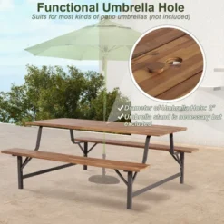 Tangkula 71" Patio Picnic Table Bench Set Outdoor Camping Table Set W/ Acacia Wood Tabletop & Seat 2" Umbrella Hole 12 Tangkula 71" Patio Picnic Table Bench Set Outdoor Camping Table Set W/ Acacia Wood Tabletop & Seat 2" Umbrella Hole -Tangkula Shop GUEST 0831b8f8 2478 41fb 83af 58d71f9772b5