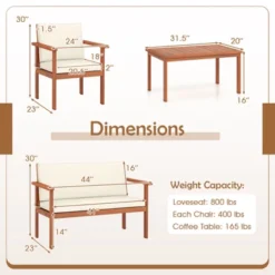 Tangkula 8 Pieces Patio Furniture Set, Acacia Wood Porch Chairs W/ Table -Tangkula Shop GUEST 08384377 0a22 4536 8287 7928ccd5e80b