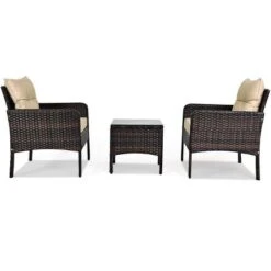 Tangkula 3-Piece Outdoor Rattan Wicker Conversation Set with Plush Cushions -Tangkula Shop GUEST 085e4baa d2ea 408f a758 1e5eb9d819fe