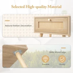 Tangkula 2 PCS Nightstand Bedside Sofa Table With Rattan Drawer For Bedroom & Living Room 15 Tangkula 2 PCS Nightstand Bedside Sofa Table With Rattan Drawer For Bedroom & Living Room -Tangkula Shop GUEST 087ab013 5734 479a aebb f3e80a069a27