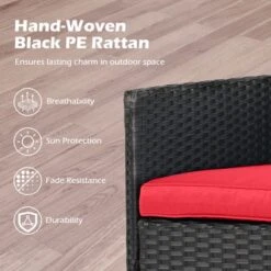 Tangkula 2-Seat Outdoor Rattan Loveseat with Integrated Coffee Table & Cushions -Tangkula Shop GUEST 08d0b7a5 0b6b 4b9f 9306 2ed2060a3df8