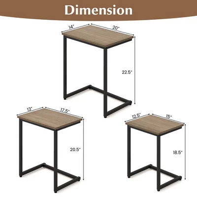 Tangkula 3 Pcs Nesting Coffee End Table Set Stacking Side Nightstand Living Room 8 Tangkula 3 Pcs Nesting Coffee End Table Set Stacking Side Nightstand Living Room - Image 8