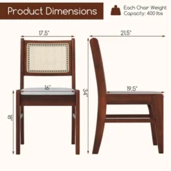 Tangkula 4PCS Rattan Dining Chairs Upholstered Kitchen Chairs W/ Rubber Wood Frame 16 Tangkula 4PCS Rattan Dining Chairs Upholstered Kitchen Chairs W/ Rubber Wood Frame -Tangkula Shop GUEST 093fbef6 5061 4c4d a861 6c36dbb2dac0
