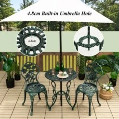 Tangkula Rose Design Bistro Set Antique Aluminum Bench Patio Garden Chair For Outdoor Green -Tangkula Shop GUEST 09a7f719 b9c7 43e8 bb37 9bdb83b41aad