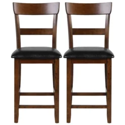 Tangkula Set Of 4 Bar Stools Vintage Wooden Dining Chair For Kitchen, Bistro Brown&Black -Tangkula Shop GUEST 09c2ac9f b697 4b04 8bb3 8b153c2036e4