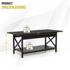 Tangkula Coffee Table Industrial 2-Tier W/ Storage Shelf &Storage Shelf For Living Room 18 Tangkula Coffee Table Industrial 2-Tier W/ Storage Shelf &Storage Shelf For Living Room -Tangkula Shop GUEST 09fe10a5 4267 4e6a 8422 0ee32bbe89f4