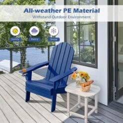 Tangkula 4PCS Patio Folding Adirondack Chair Weather Resistant Cup Holder Yard Navy 11 Tangkula 4PCS Patio Folding Adirondack Chair Weather Resistant Cup Holder Yard Navy -Tangkula Shop GUEST 0a198f8d 1b42 474b 9946 58a31515174e