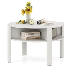 Tangkula 29.5" 2-Tier Round Coffee Table W/ Storage 4 Shelves Faux Wooden Top 21 Tangkula 29.5" 2-Tier Round Coffee Table W/ Storage 4 Shelves Faux Wooden Top -Tangkula Shop GUEST 0a28d4ff 2ba6 4854 b207 12154f0ed0c6