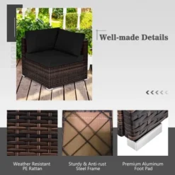 Tangkula 7PCS Patio Rattan Furniture Set Fire Pit Table Cover Cushion -Tangkula Shop GUEST 0a3e74ab 772c 46ae a1ea 0d382d55190b