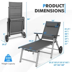 Tangkula 2PCS Outdoor Patio Recliner Chairs - Adjustable Folding Chaise Lounge with Wheels 16 Tangkula 2PCS Outdoor Patio Recliner Chairs - Adjustable Folding Chaise Lounge with Wheels -Tangkula Shop GUEST 0a4bee85 7119 44ea ad25 b28a5d176687