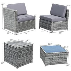 Tangkula 8-Piece Gray Rattan Sectional Patio Furniture Set with Storage Box -Tangkula Shop GUEST 0a580132 5d29 45e4 9c34 16fe15749a9d